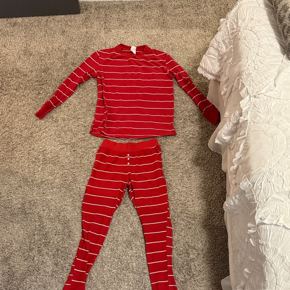 Stars Above Red Striped Pajama Set